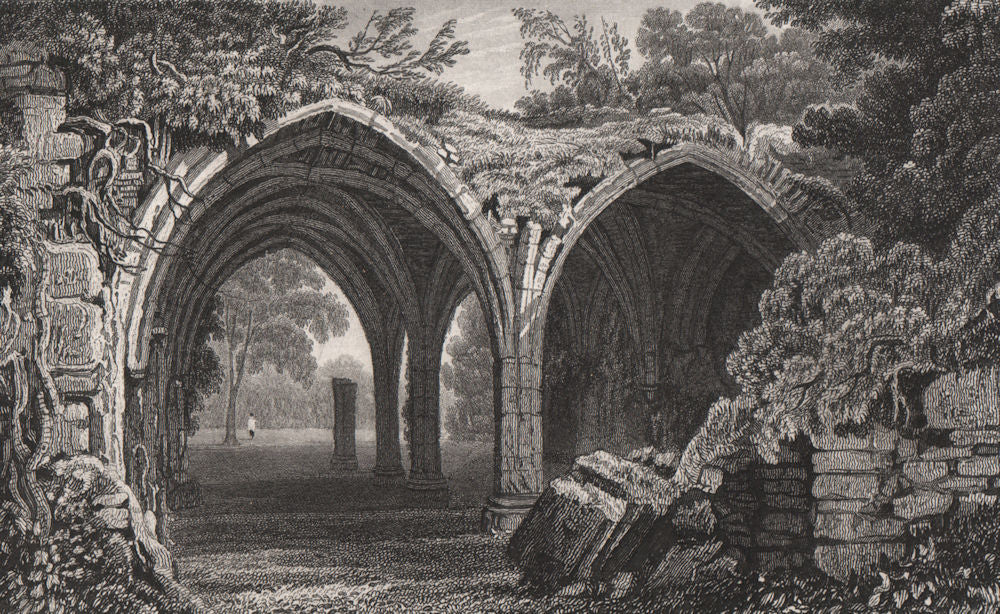 Remains of the Cloisters of Margam Abbey, Glamorganshire by Henry Gastineau 1835